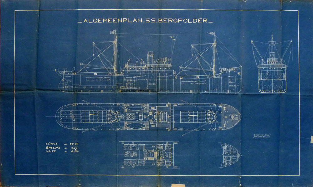 algemeen plan SS Bergpolder scheepswerf Gideon J Koster Hzn Groningen